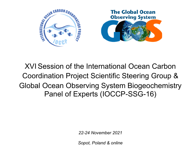 Report of the XVI Session of the IOCCP SSG & GOOS Biogeochemistry Panel